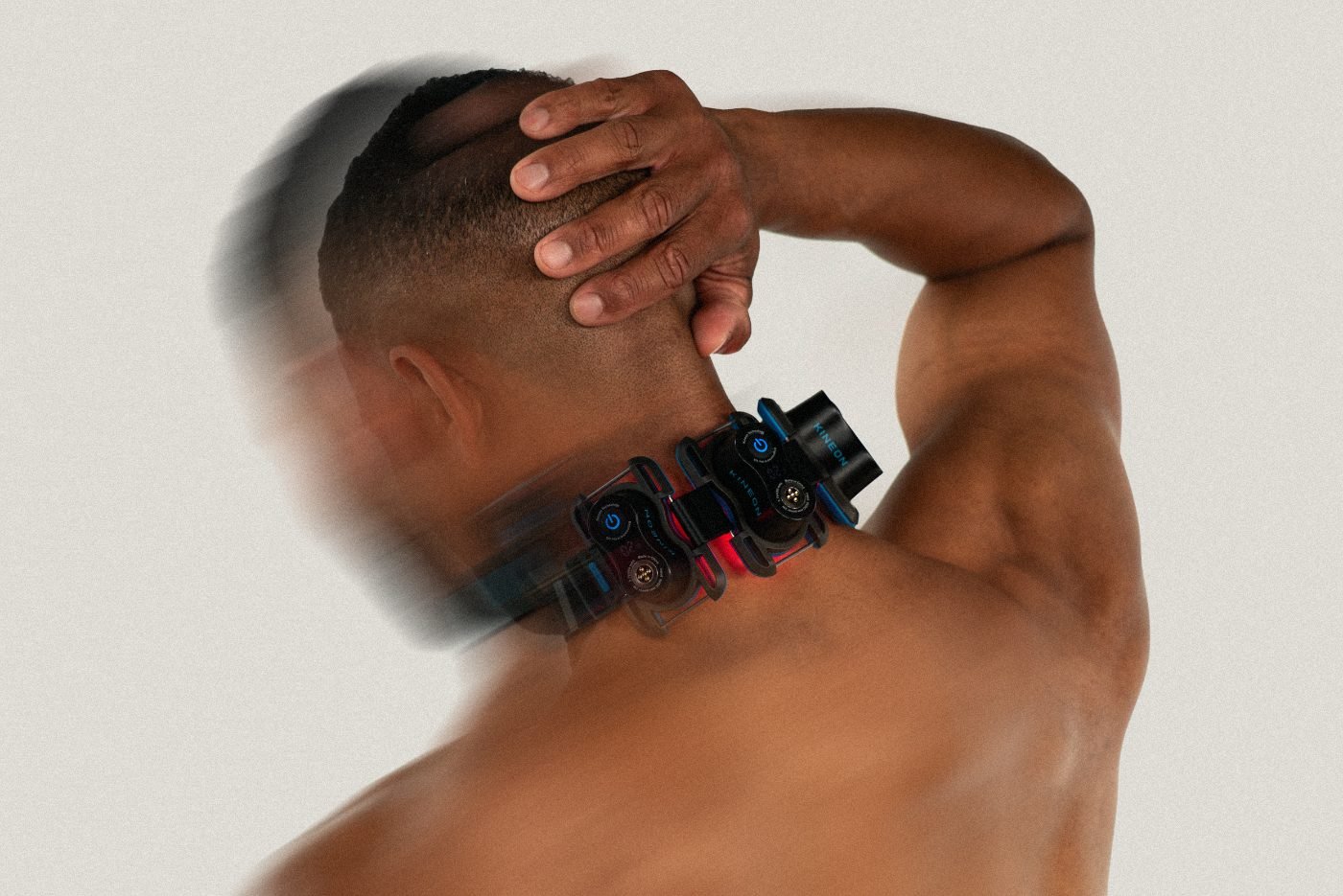 MOVE+ device strapped to a knee